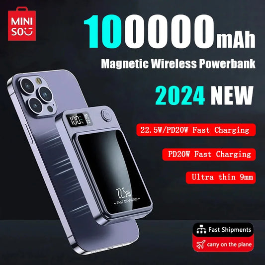100000mAh Wireless Power Bank Magnetic